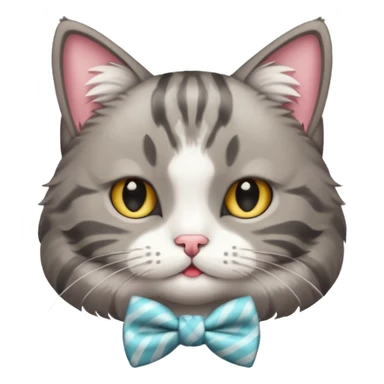 Um gato com lacinho roda sticker