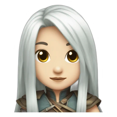 rpg-girl-with-long-straight-white-hair like chibi sticker