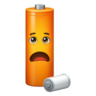 Orange battery feeling fear sticker