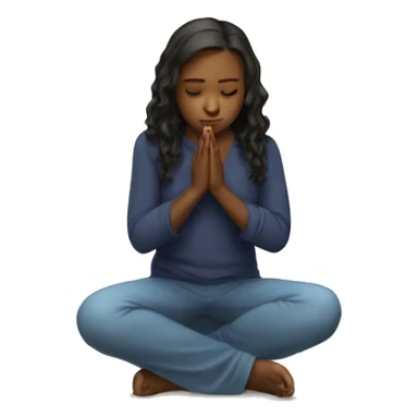 Girl on her knees prays sticker