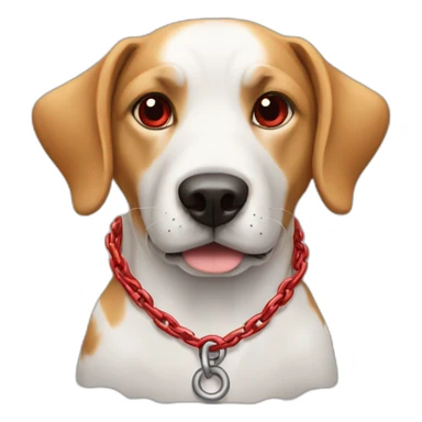 Dog with red chain  sticker