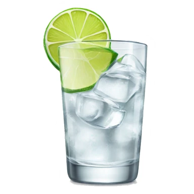 Vodka soda with a lime wedge on glass sticker