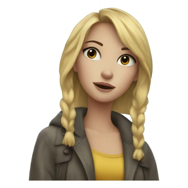 Aesthetic blonde girl in the rain with umbrella  sticker