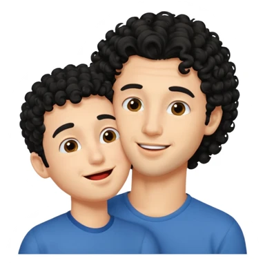 a handsome man with black curly hair tries to kiss sticker