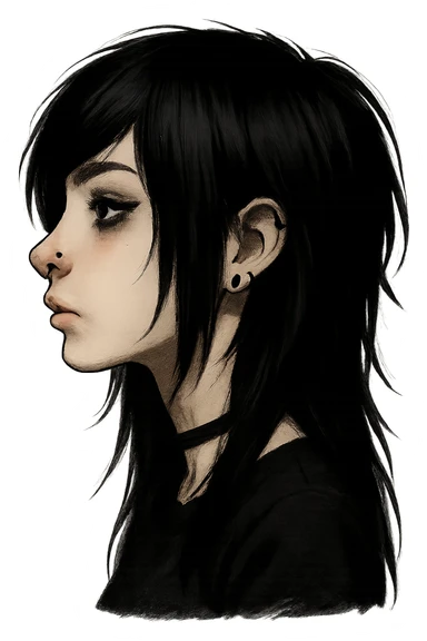emo girl profile, no background sticker