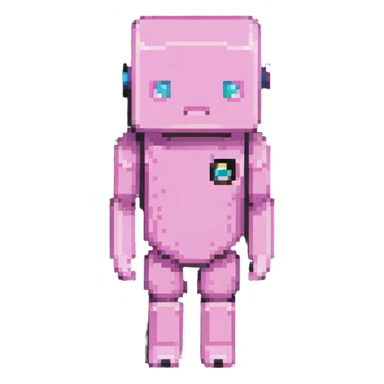 Minecraft pig, full body, pink blocky animal with square head and square body sticker