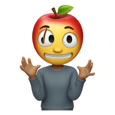 An Apple with hands clapping  sticker