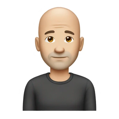 Cartoon character in Bitmoji style white male 40 years old slightly bald dark hair balding , around 40 years old The character is wearing  sticker