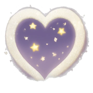 white heart around glitter and shine with moon crescent sticker