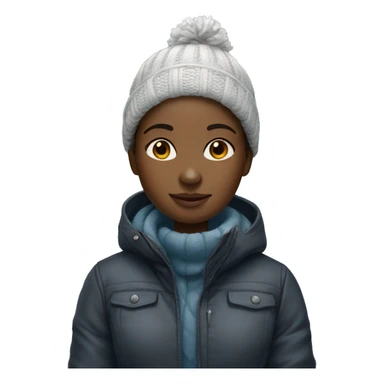 black girl wearing winter clothes sticker