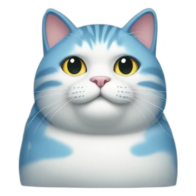 blue fat cat sticker