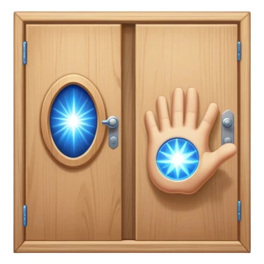 *"A closed door, a determined hand knocking—where knuckles meet wood, an intense blue magical energy pulses outward. Success isn’t about waiting; it’s about knocking until the world answers."*   sticker