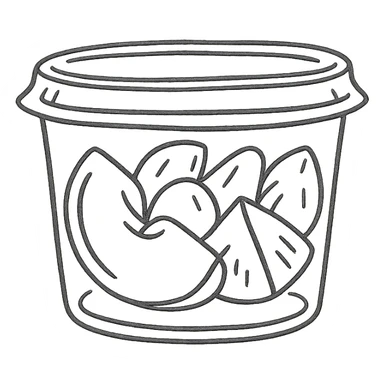 plastic fruit pot hand drawn outlined icon sticker