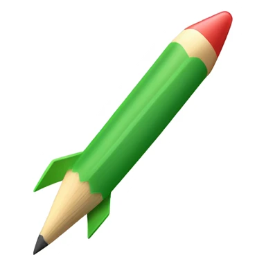 green pencil launching like rocket  sticker