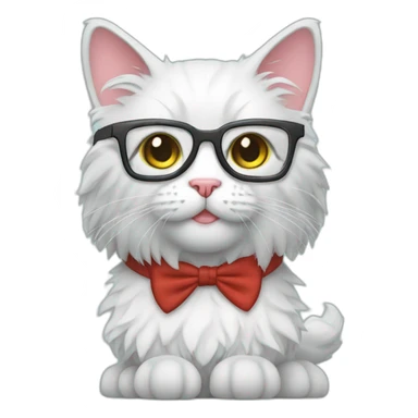 fluffy nerd cat sticker