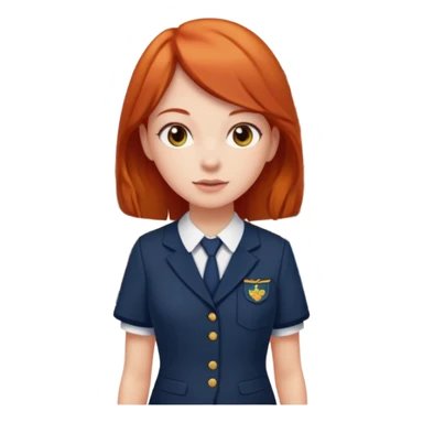 red headed woman with a school in the background sticker