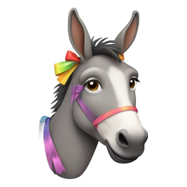 Cute donkey with a bow sticker