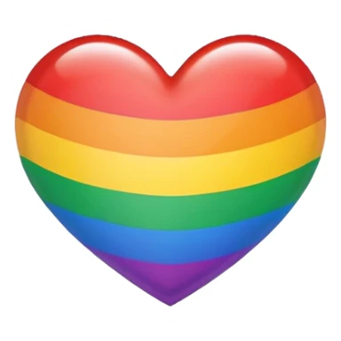 rainbow pride heart with bold rainbow outline sticker