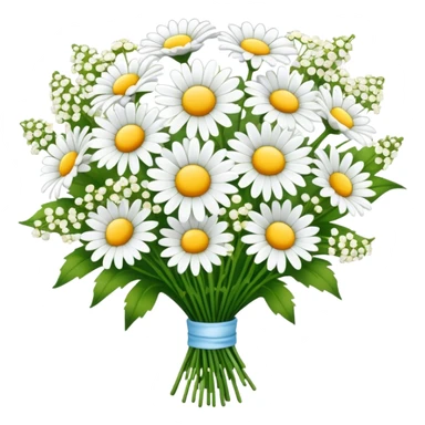 daisy and babies breath bouquet  sticker
