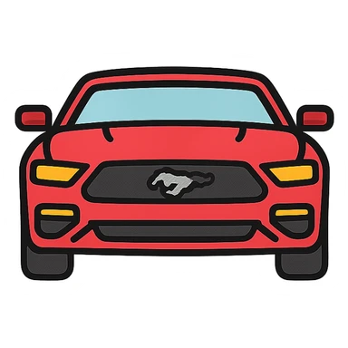 ford mustang car color outline icon sticker