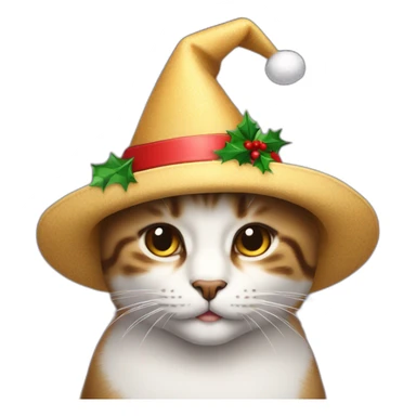 Gato con sombrero de navidad  sticker