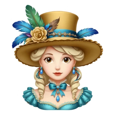 woman with rococo hat sticker