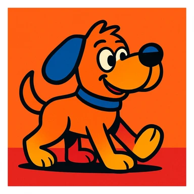 cartoon dog walking sticker