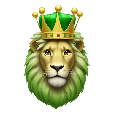 Green lion wearing a kings crown sticker