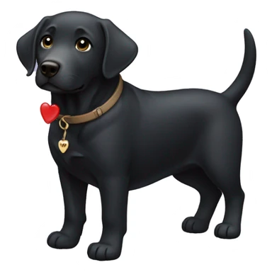 black labrador with white chest sending heart sticker