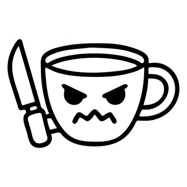 cappuccino assasino simple line art sticker