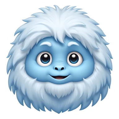 Cinematic Cute Yeti Portrait Emoji, with a charming, small, fluffy form in soft snowy whites and cool blues, featuring big, innocent eyes and a shy, gentle smile, simplified yet irresistibly endearing, highly detailed with a soft glowing outline that captures the whimsical charm of a friendly yeti ready for a cuddle! sticker