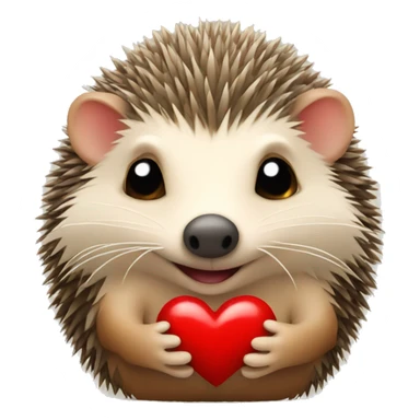 Hedgehog with a red heart in his paws  sticker