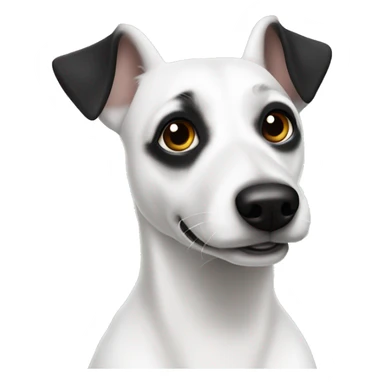White jack russel with black ears sticker