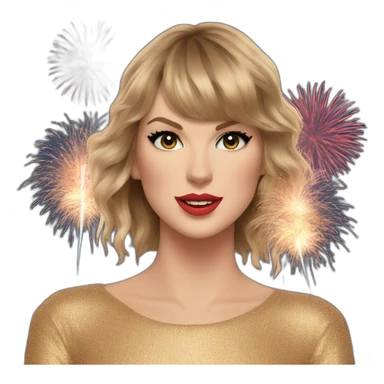 Taylor Swift with fireworks sticker
