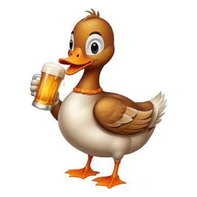 Drunken duck with beer  sticker