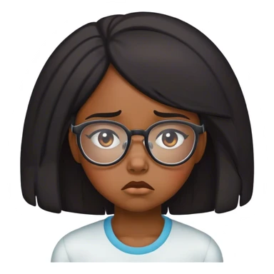 Black girl with glasses ashamed sticker