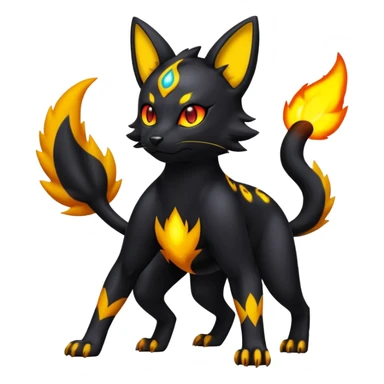 Electrifying Electric Powerful Spicy Solar Liepard-Umbreon-Litten-Sprigatito-Pokémon-fusion-creature (full body) sticker