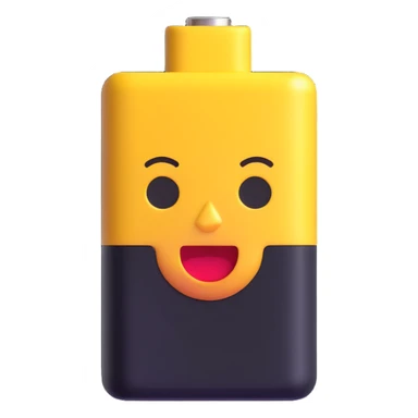 3D battery charge emoji, 100% charged sticker