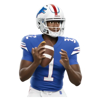 Josh Allen with football sticker