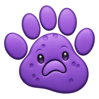 purple pawprint sticker