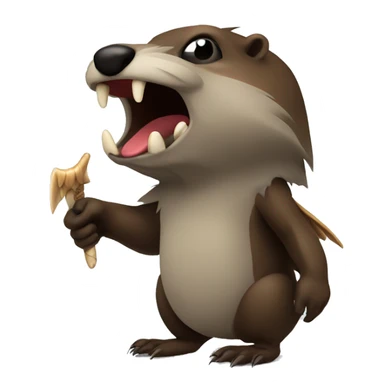 Side profile of evil beaver with wings sticker