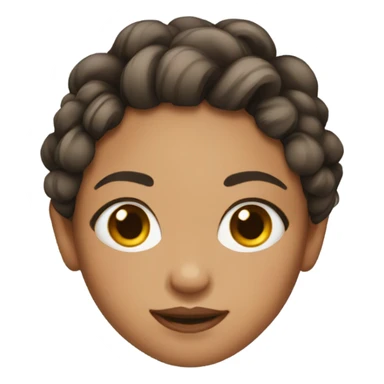 a medium skin girl with brown eyes and big puffy pigtails sticker