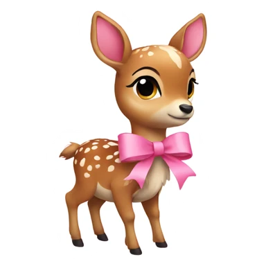 Fawn ribbon pink sticker