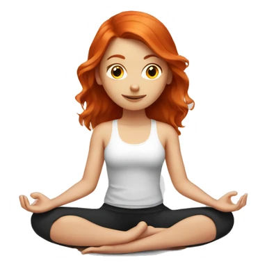 Redhead girl doing yoga  sticker
