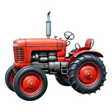 červeny traktor sticker