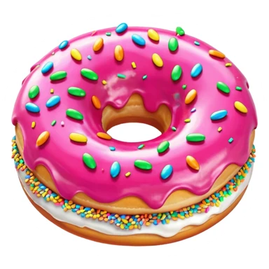 Donut, rose avec des vermicelles sticker