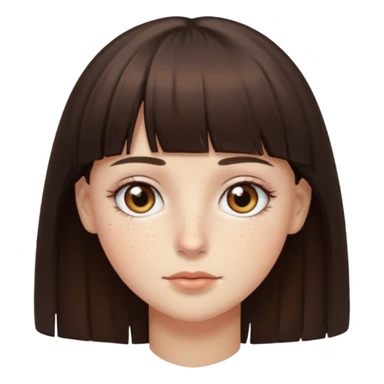 branca, olhos hazel, franjnha, pequenas sardas, cabelo castanho escuro sticker