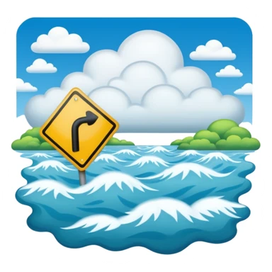 flood with wrong sign to clouds sticker