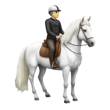 a white horse with a rider sticker