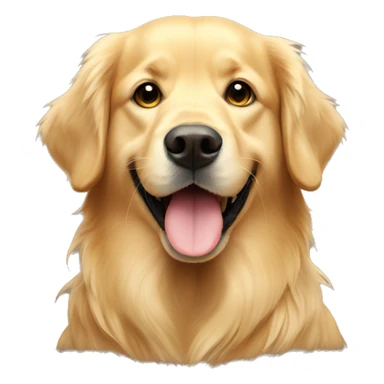 golden retriever with tennis ball sticker